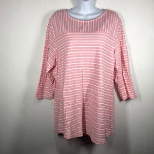 North Crest pink and white top size 2X